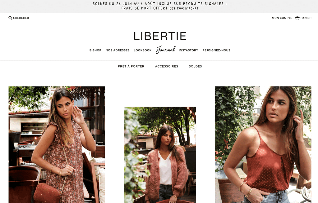 Boutique Libertie exemple site prestashop